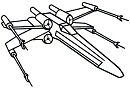 wire frame of x wing